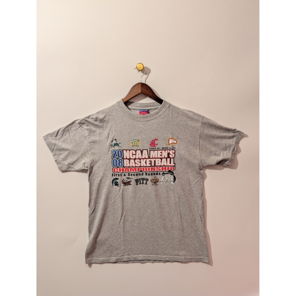 Champion NCAA Basketball Shirt Mens Large Gray Excellent 2008 March Madness Tee